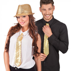 Kravata zlatá flitrová 40 cm